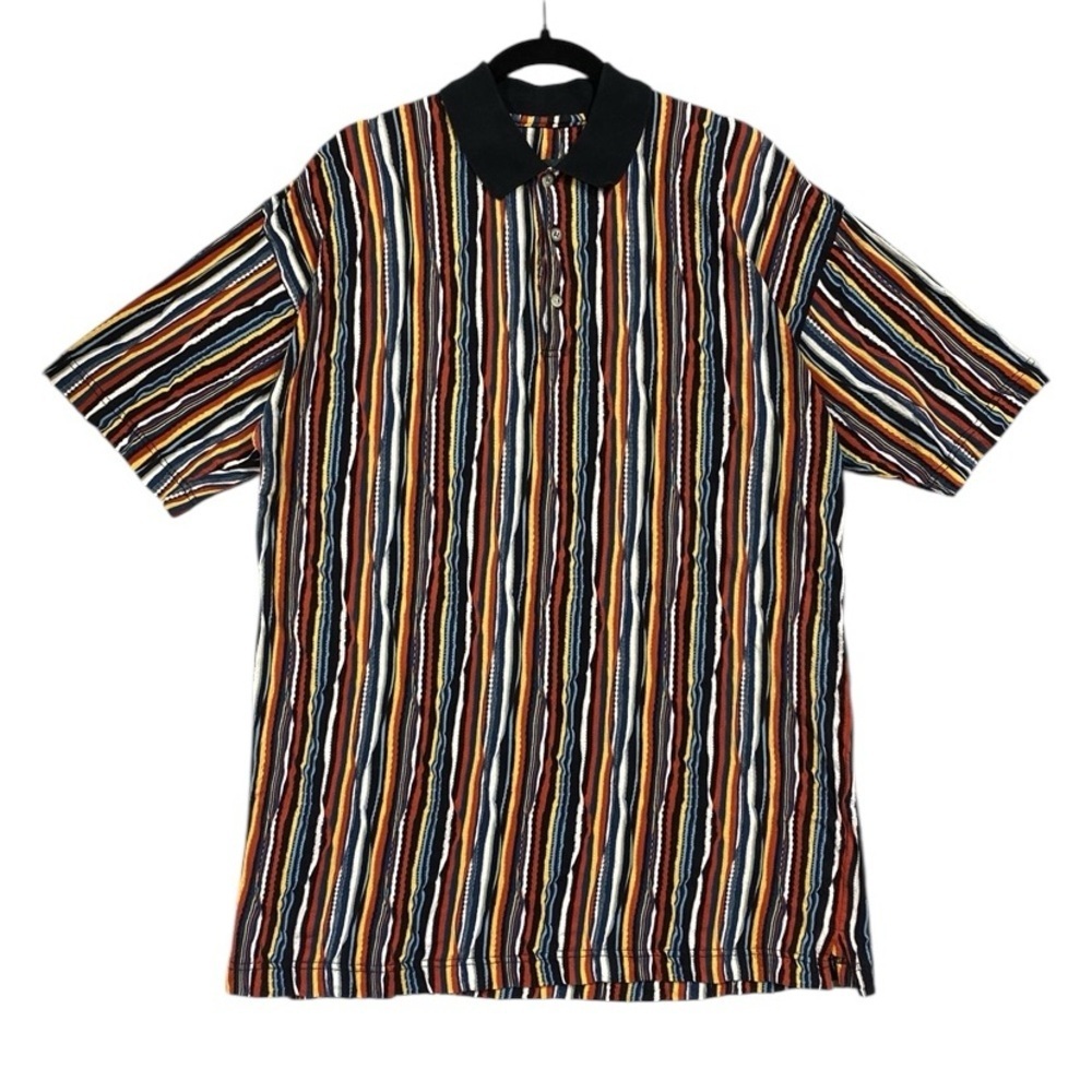 Tundra Canada 3D Knit Polo Multicolor Retro Size XLT Tall